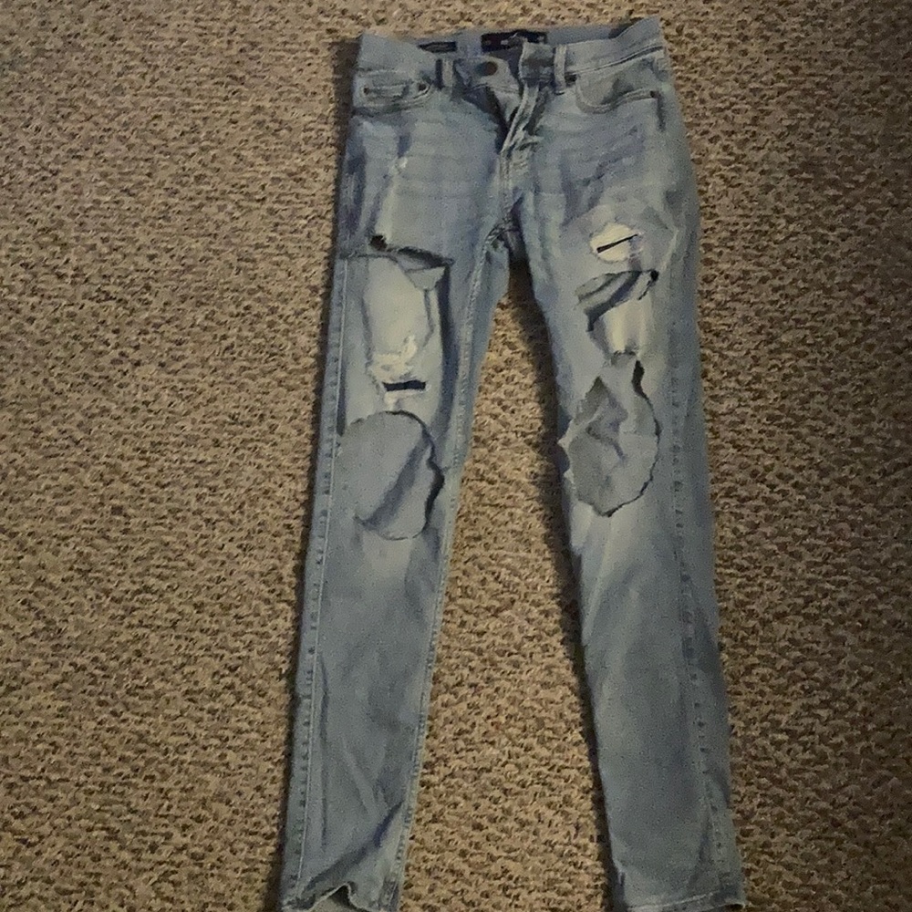 Blue Hollister skinny jeans